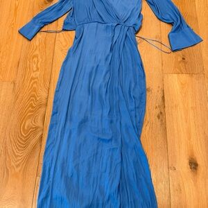 Free People Cornflower Blue Wrap Maxi Dress
